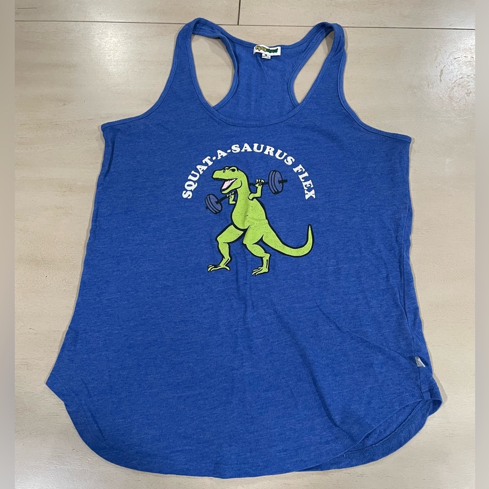 Squat-a-saurus Flex Women’s workout racerbank tank size Large